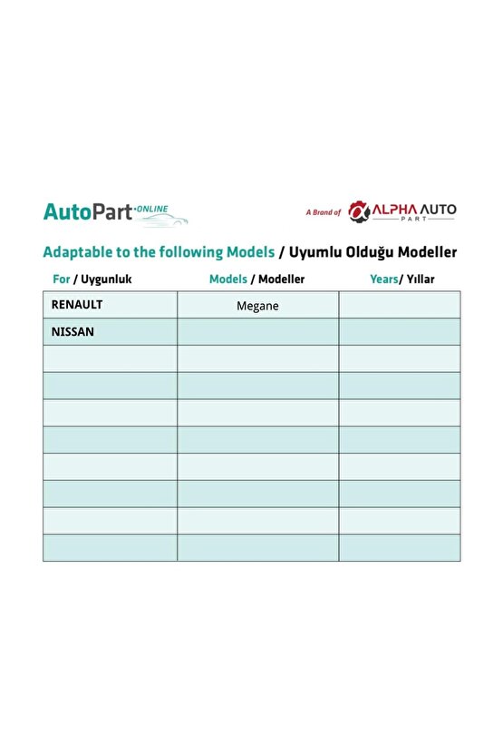 Renault Megane, Nissan için Kaput Keçe Klipsi- 100 Adet