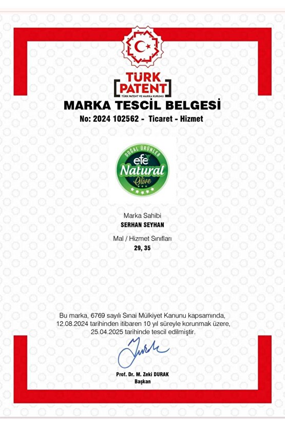 Efe Organic 36 Litre (18*2) Teneke