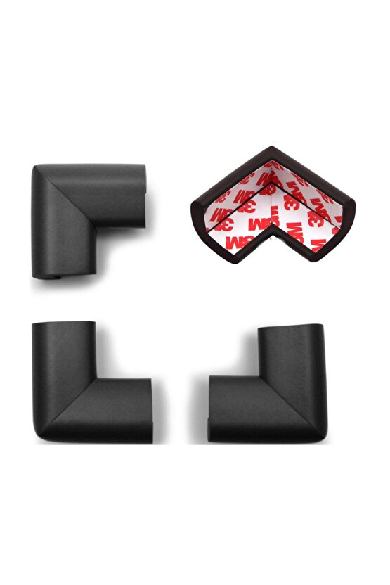 Köşe Koruyucu - Kauçuk  Siyah 4lü