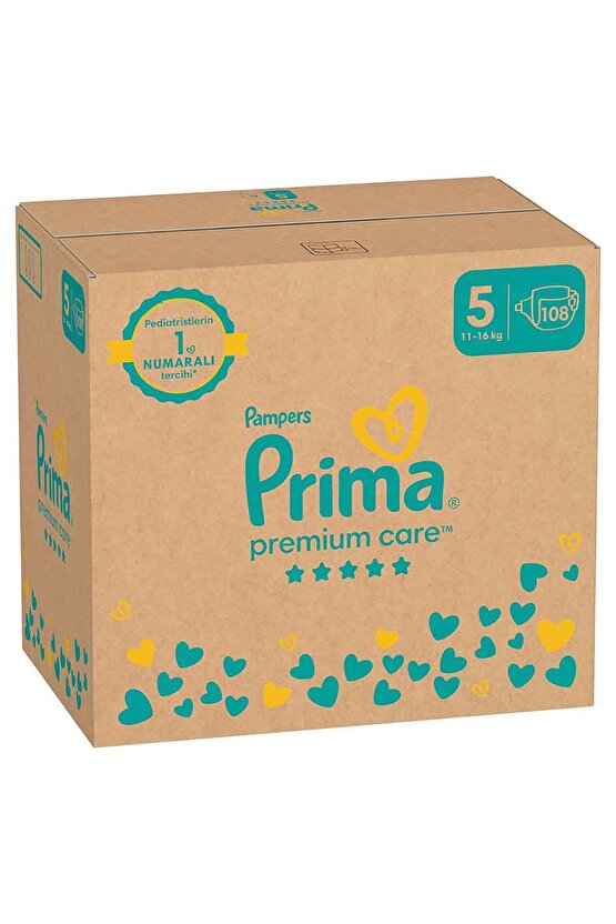Premium Care, 5 Numara Bebek Bezi , 108 Adet, Aylık Fırsat Paketi