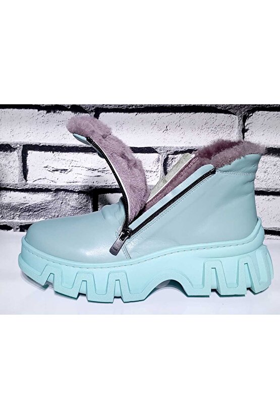 %100 Hakiki Deri Bot İçi Kürk Soguk Geçirmez Kaymaz Taban