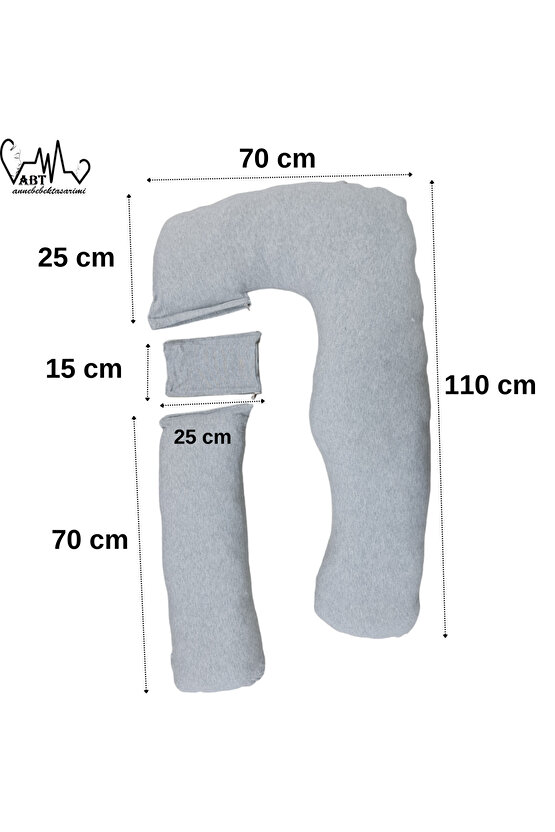 5 Farklı Bölge Destekli Hamile Ve Emzirme Yastığı (iç astarlı) (kol buşluklu) (U ve L şekli)