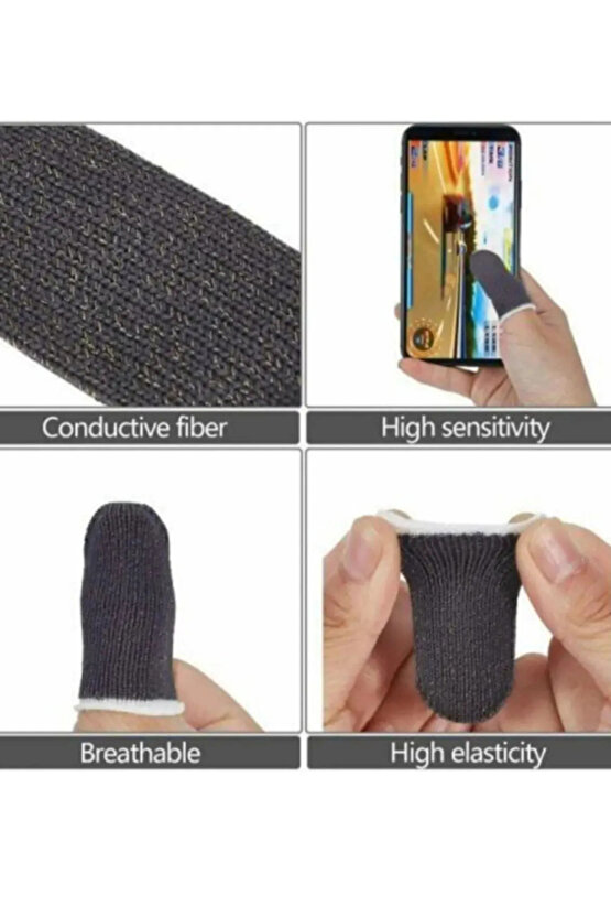Pubg Parmaklık Eldiveni 1 Çift 2 Adet E-spor Mobile Parmak Eldiven Ultra Hassasiyet Uyumlu