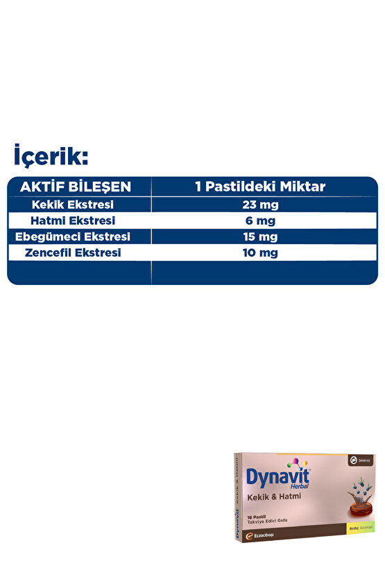 Herbal Kekik & Hatmi 16 Pastil - Kekik, Hatmi, Ebegümeci, Zencefil
