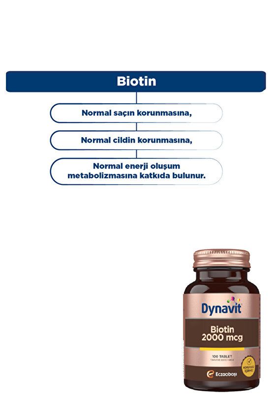 Biotin 2000 mcg 100 Tablet-Saç & Cilt