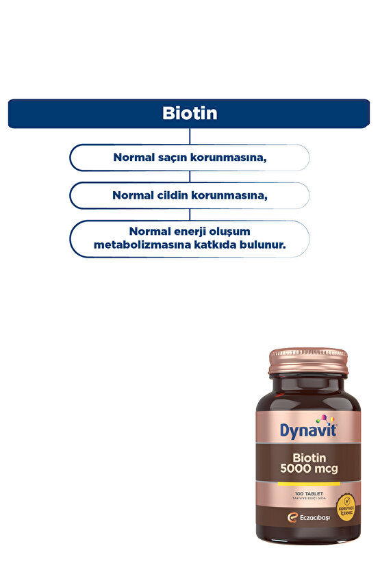 Biotin 5000 mcg 100 Tablet-Saç & Cilt