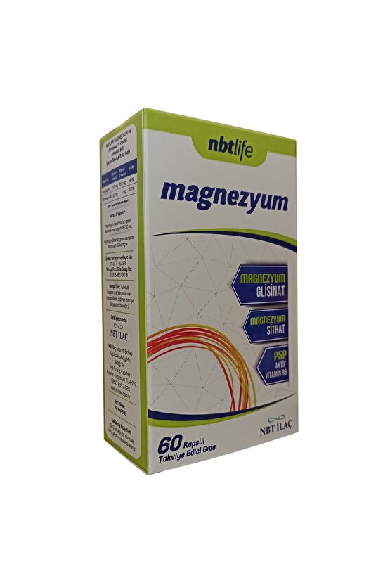 Nbt Life Magnezyum P5p Vitamin B6 Içeren 60 Kapsül