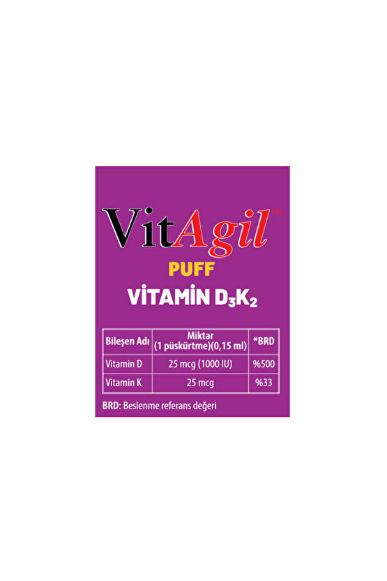 Vitagil Puff | Vitamin D3 + K2 20ml Sprey