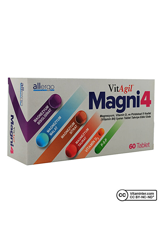 Vitagil Magni4 Magnezyum Vitamin D3 P5p 60 Tablet - Aromasız