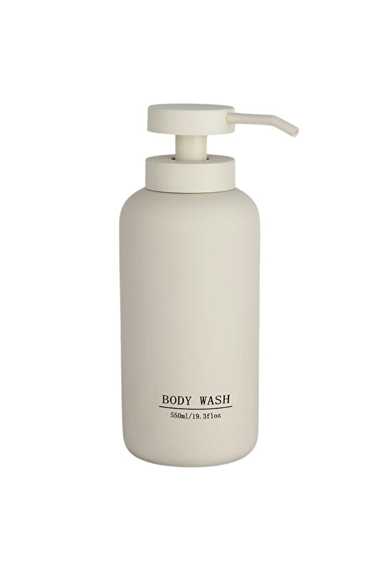 Body Wash Şişesi – 550 ml, Minimalist Tasarım, Pompalı Sıvı Sabun & Duş Jeli Dispenseri