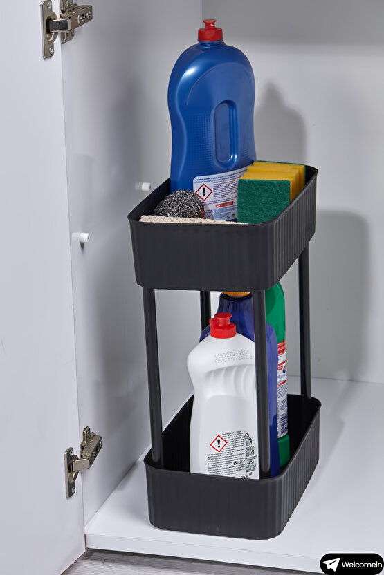 EASY 2 KATLI ÇOK AMAÇLI RAF BANYO VE MUTFAK ORGANİZER DÜZENLEYİCİ (Tekerleksiz) Çift Katlı