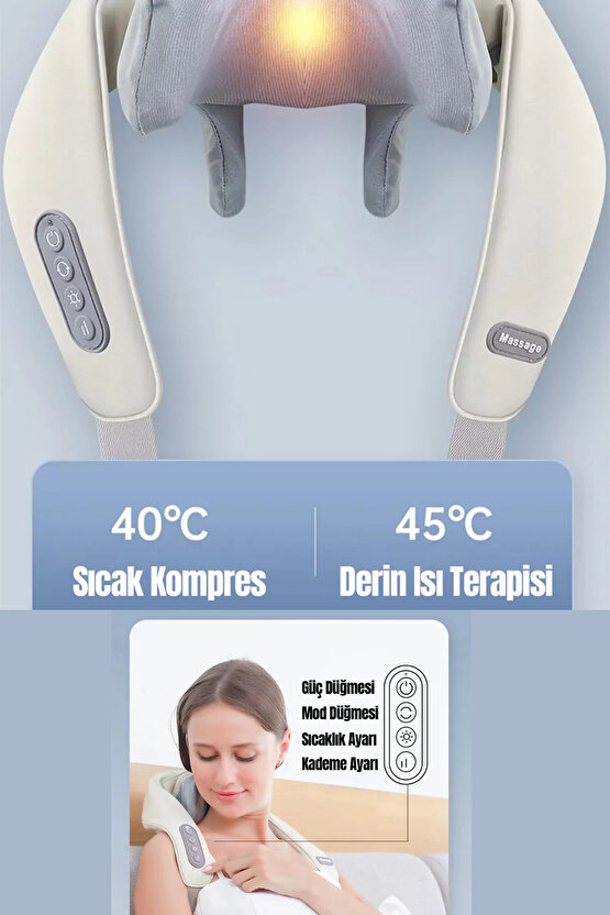 Şarjlı Masaj Aleti Şarjlı Ovmalı Ve Isıtmalı Rahatlatıcı Masaj Aleti Şarjlı Sırt Masaj Aleti