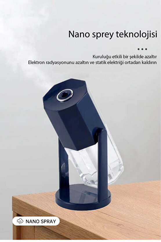 360 Derece Dönebilen USB Şarjlı Hava Nemlendirici Buhar Makinesi