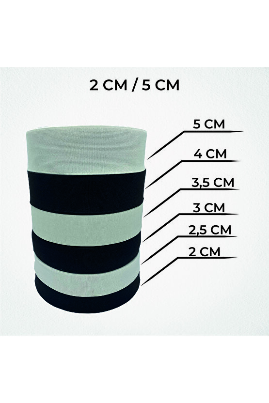 5 Cm 25 Metre Siyah Süper Dokuma Bel Don Paça Lastiği Geniş Lastik Lateks Ürün