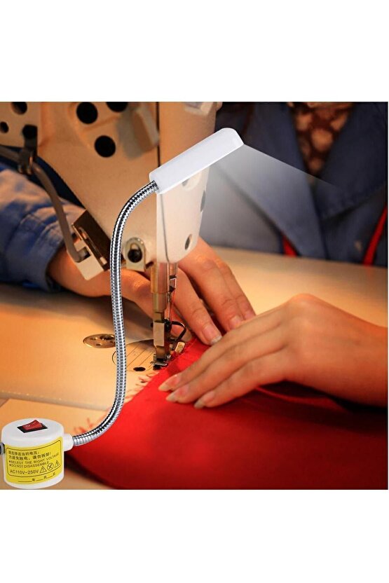 Metal T Spiral Dikiş Makinası Lambası Mıknatıslı 10 Ledli