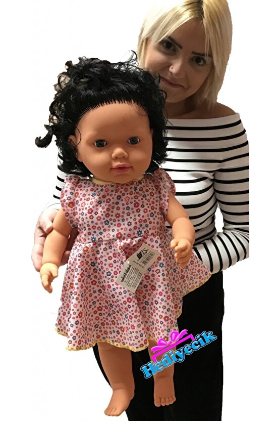 Gamze Türkçe Konuşan Gözleri Kapanan (Gövde Hariç) Kız Et Bebek 60 Cm Karışık Elbise