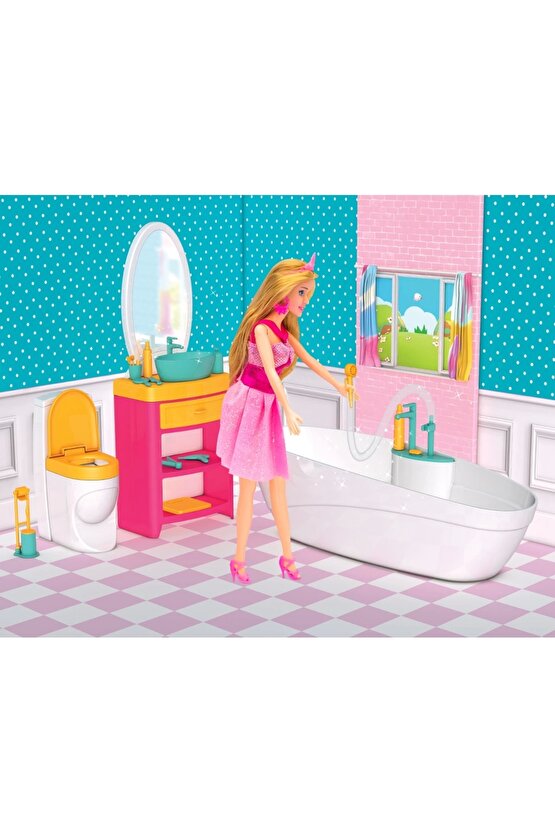 Lindanın Banyosu - Muhteşem Banyo Oyuncak - Eğlenceli Banyo Seti - Barbie Banyo Seti