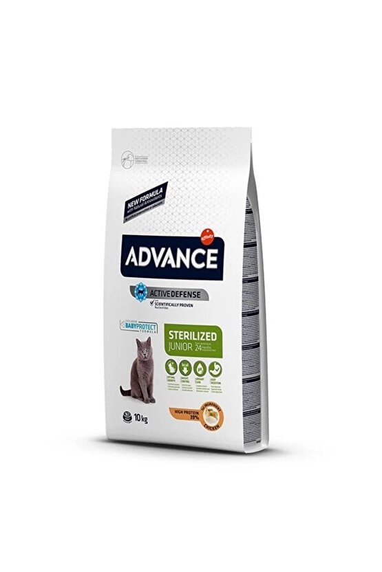 Junior Sterilised Tavuklu Kısırlaştırılmış Genç Kedi Maması 10 Kg