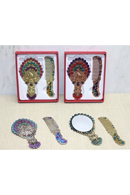 Tavuskuşu Ayna Ve Tarak Seti Küçük Boy Alk4990