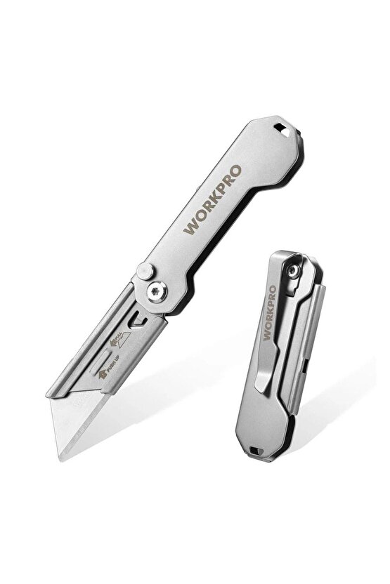 WP211016 Paslanmaz Çelik Gövde Katlanır Rötuş Maket Bıçağı