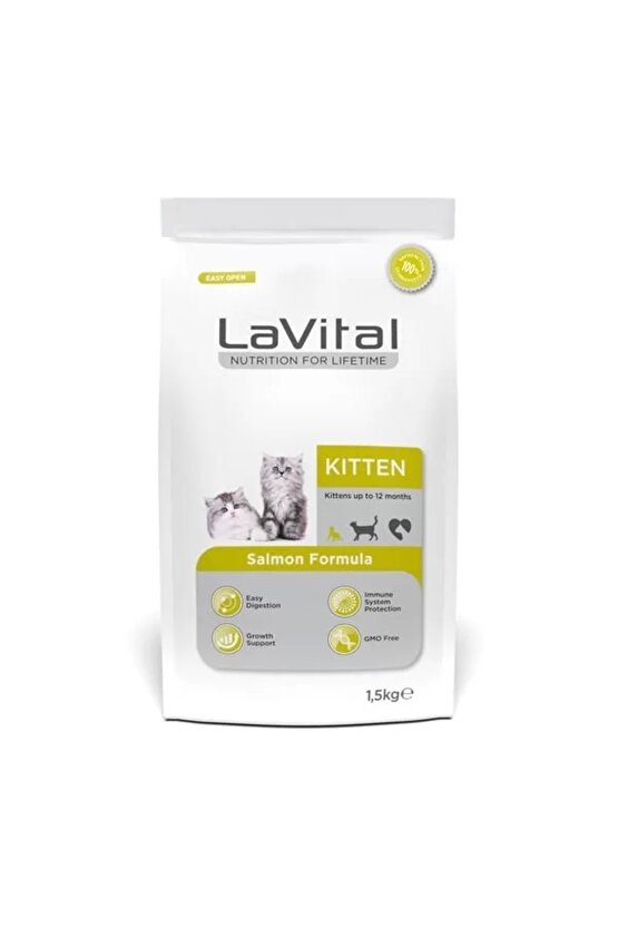 Lavital Kitten Somonlu Yavru Kedi Maması 1.5 Kg