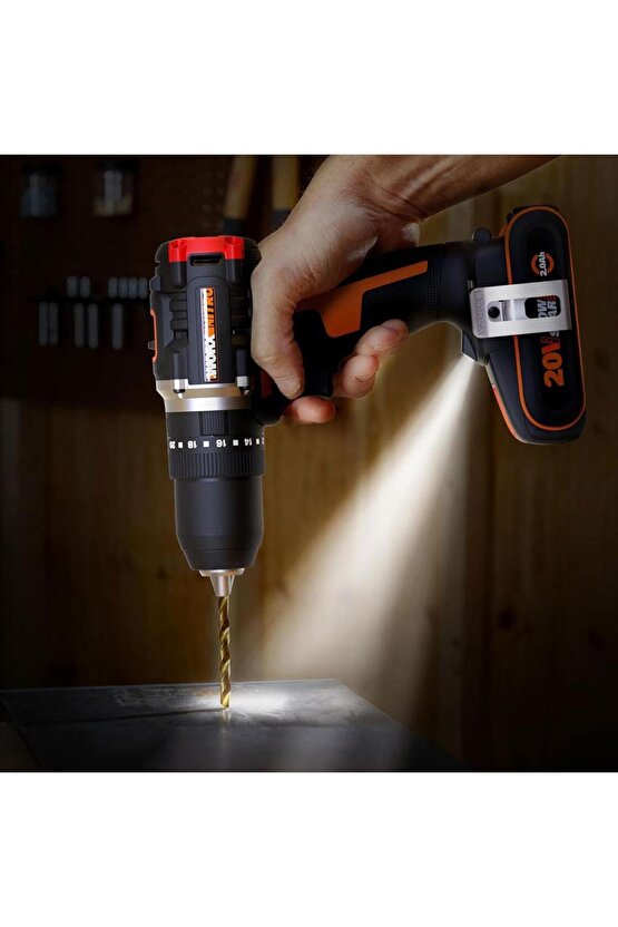 WX925 20Volt2.0Ah Li-ion Çift Akülü Kömürsüz Profesyonel Darbeli Matkap+WX265 Kömürsüz Darbeli