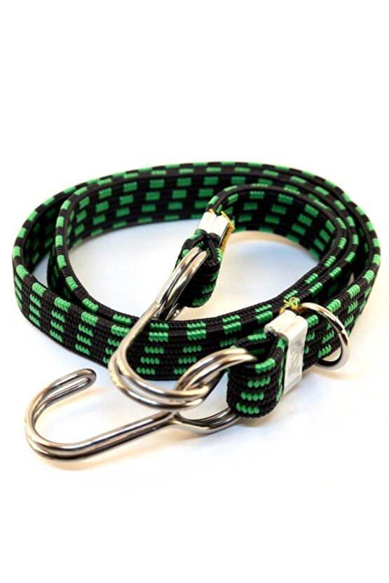 Bagaj Lastiği Kalın Çelik Kancalı 15mmx5mmx100cm A+++ Kalite Yeşil