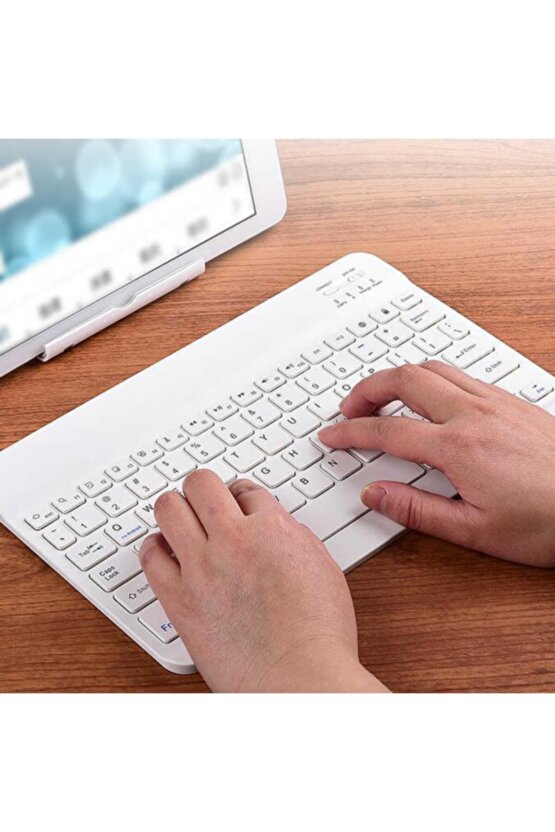 Hometech Alfa 7lm 7 Uyumlu Bleutooth Tablet Klavyesi Mini Slim Şarjlı Kablosuz Klavye