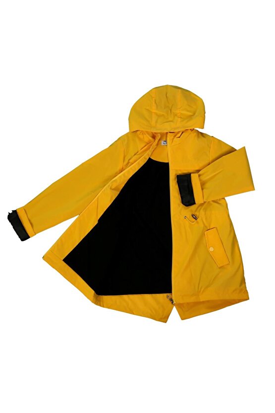 Su Geçirmez Sarı Çocuk Yağmurluk