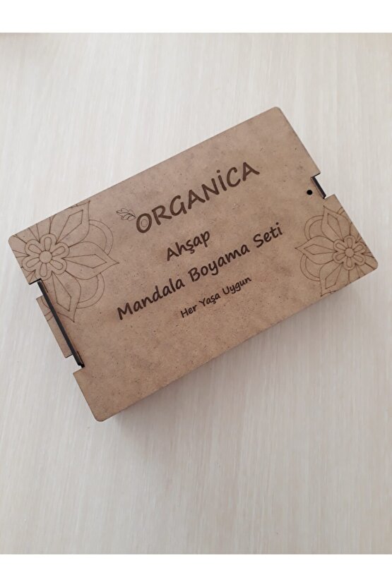 Kaligrafi Fon Hediyeli  Ahşap Üzerine Mandala Figürlü Beceri Geliştiren Ahşap Boyama Sandığı Seti