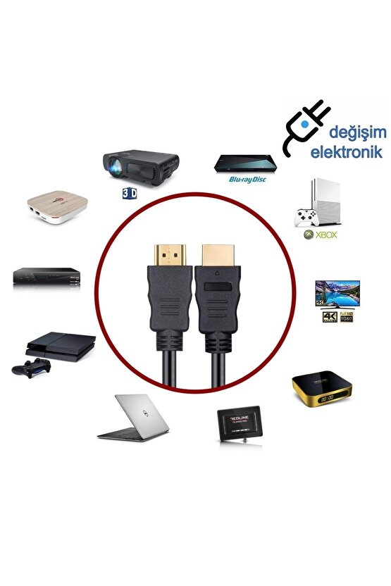 5 Metre 3d Full Hd Hdmi Tv Uydu Alıcısı Kablosu