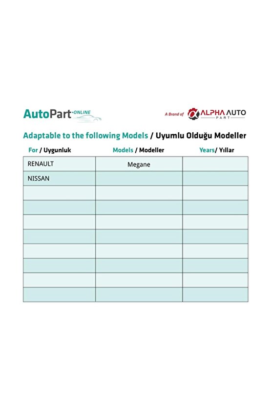 Renault Megane, Nissan için Kaput Keçe Klipsi- Gri- 10 Adet