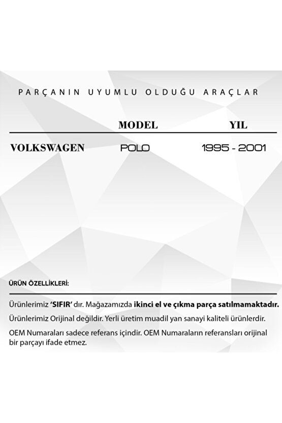 Volkswagen Polo Classic Motor Muhafaza Tıpası 2 Tırnak Büyük