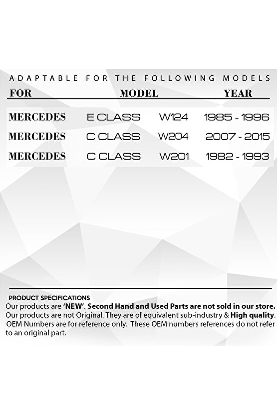 Mercedes E Class W124 Için Klima Havalandırma Panel Düğmesi