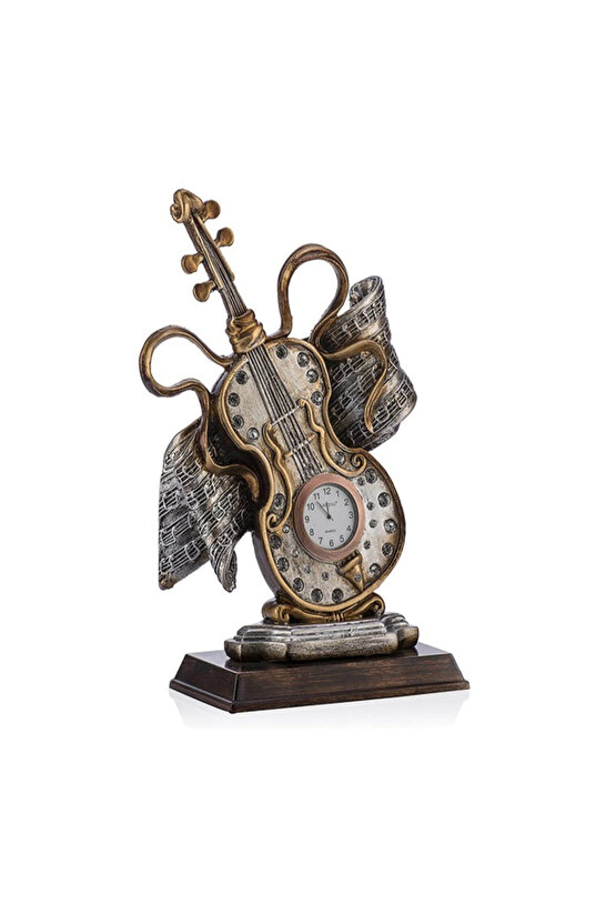 Keman Şekilinde Masa Saati 27x18 cm Pr53-1012