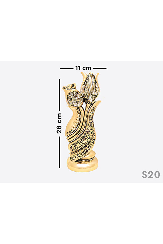 HEDİYELİK BİBLO LÜKS AVANGARD FİGÜR KELİME-İ TEVHİD İŞLEMELİ ALLAH MUHAMMED DEKORATİF SÜS OBJE