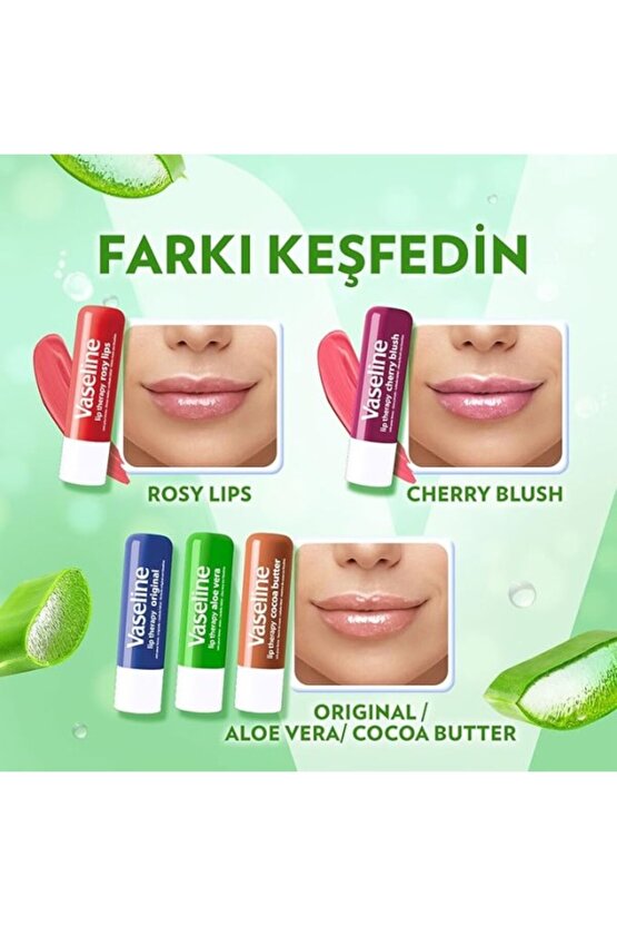 Vaseline Lip Therapy Dudak Bakım Kremi Aloe Vera 4.8 Gr