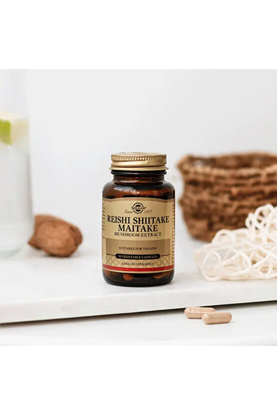 Reishi Shiitake Maitake Mushroom Extract 50 Kapsül - (SKT: 072027)
