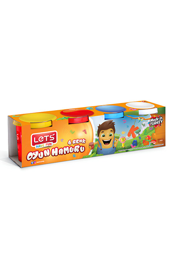 4 Renk Oyun Hamuru 460gr - Yaratıcı ve Eğlenceli Oyun Seti
