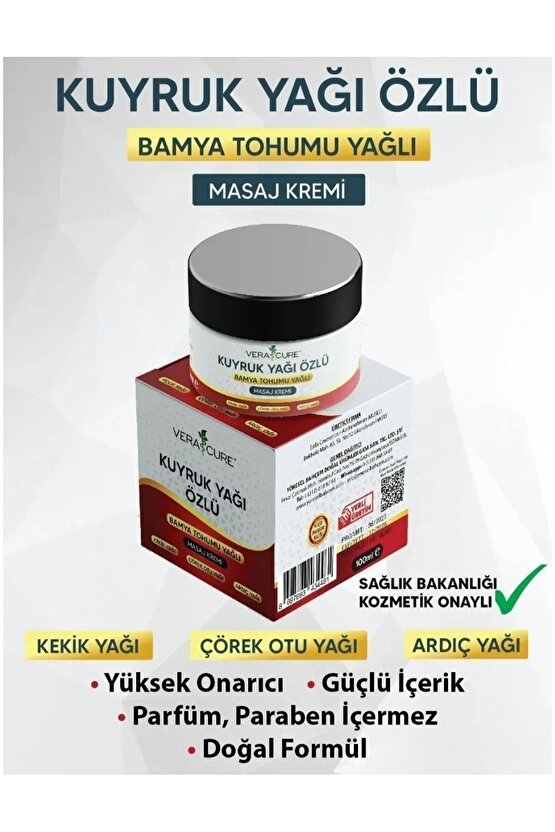 Kuyruk Yağı Özlü Bamya Tohumu Yağlı Krem (100ML) %100 Doğal Özel Formül