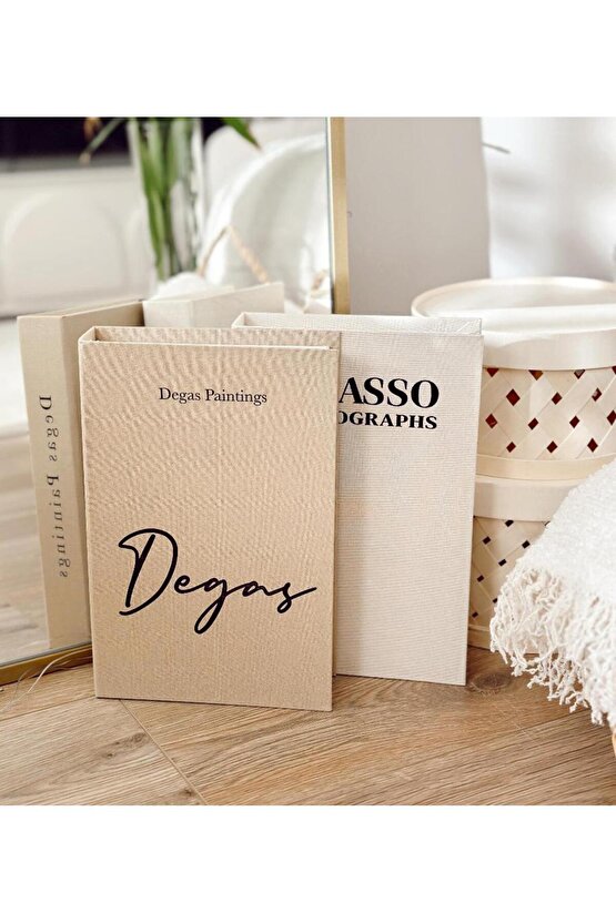 2li Kumaş Kaplı Dekoratif Kitap Kutusu Seti