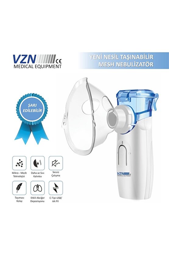 ŞARJ EDİLEBİLİR sessiz nebülizatör