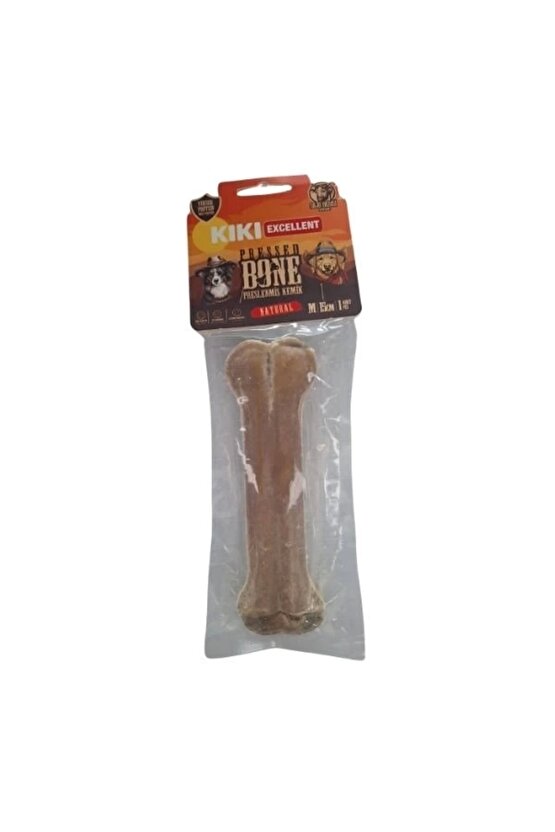 Kiki Excellent Sığır Derisinden Naturel Pres Kemik Köpek Ödülü 15 Cm