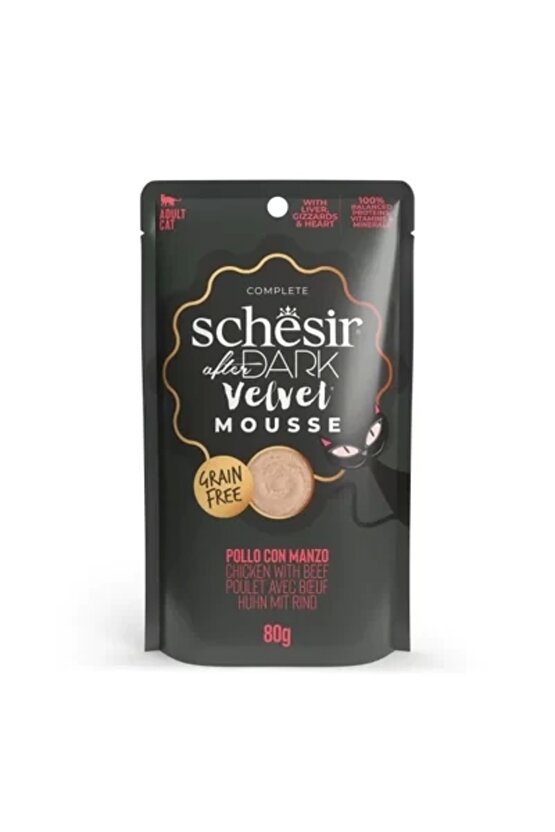 After Dark Velvet Mousse Tavuklu ve Sığır Etli Yetişkin Kedi Yaş Maması 80 Gr