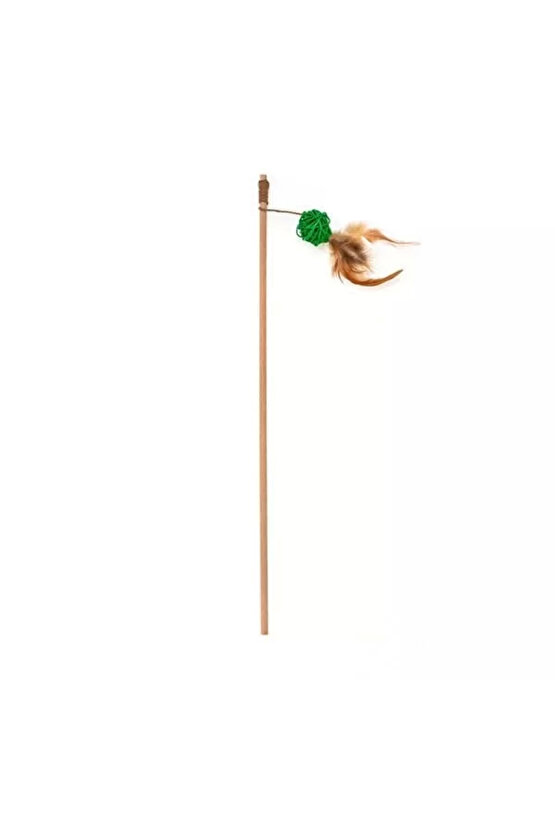 Ecomfy Toy Gaia Rod Rattan Tüylü Kedi Oltası Oyuncağı 50 Cm