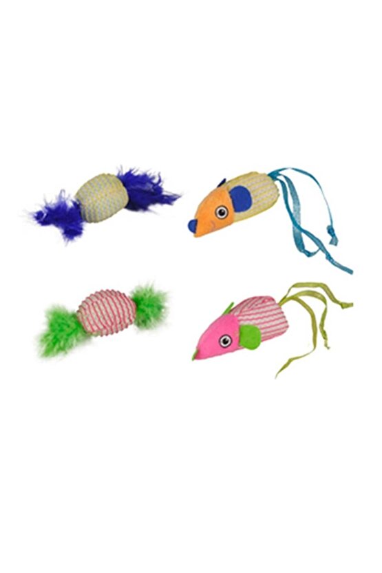 Kumaş İkili Kedi Oyuncağı