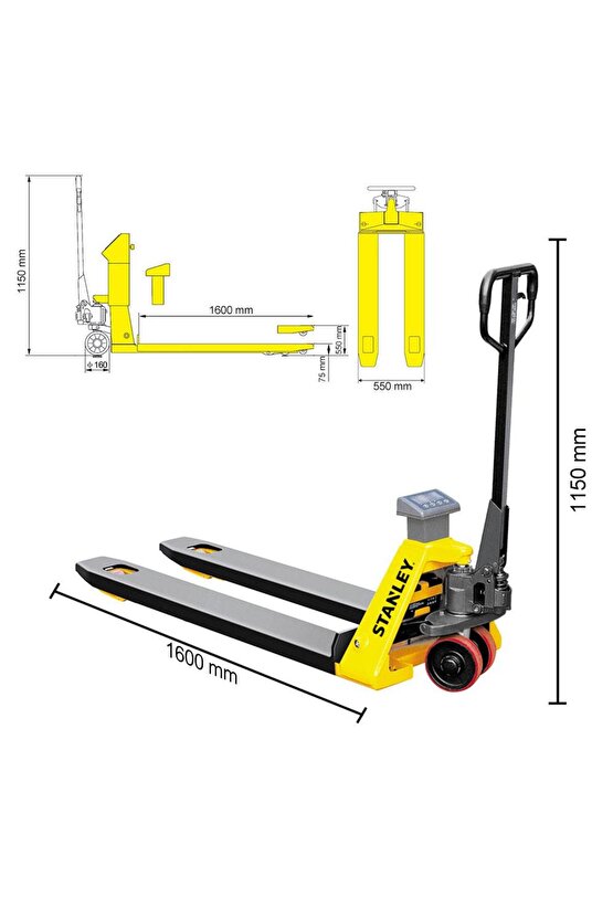 CPT20SCA 2 Ton Terazili Profesyonel Transpalet