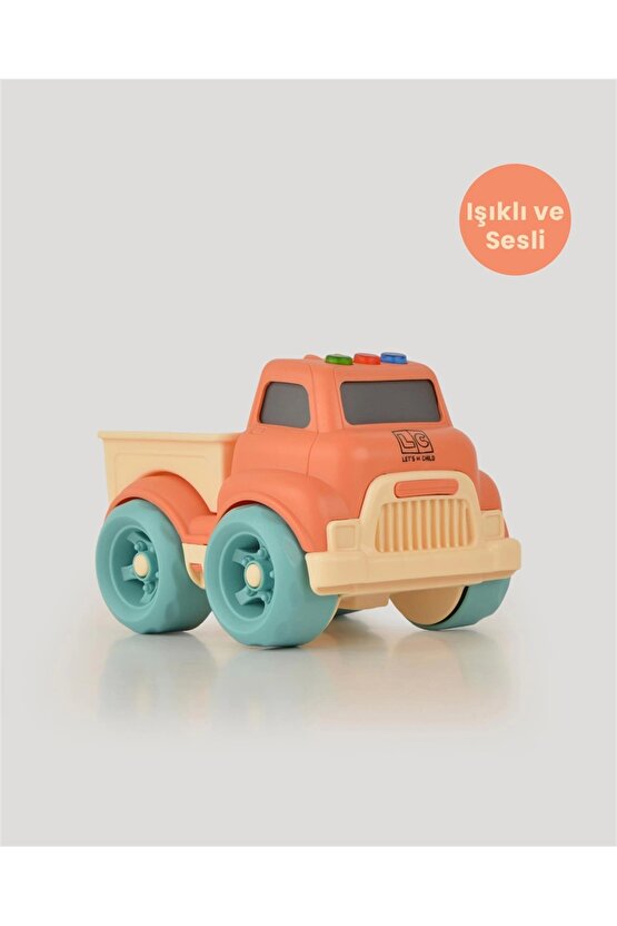 Lüx Somon Sesli ve Işıklı Minik Pikap - Plastik Kamyon - Kırılmaz Oyuncak - Kırılmaz Pikap - Işıklı