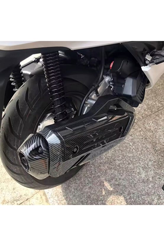 Pcx 125 2021-24 Modifiye Uyumlu  Eksoz Ucu Kapağı Karbon Kaplama