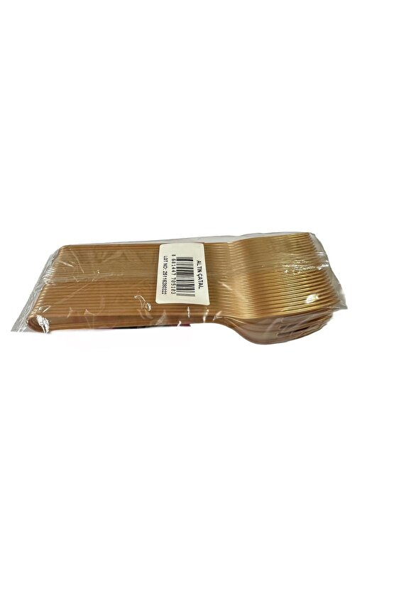 Plastik Gold Altın Renkli Lüx Parti Doğum Günü Çatal - 18 Cm. - 75 Adet